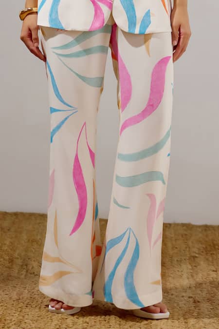 Lavanya Ahuja Multi Color Crepe V-neck Mariner Printed Waistcoat Set at Aza Fashions Lavanya Ahuja_Multi Color Crepe V-neck Mariner Printed Waistcoat Set _at_Aza_Fashions