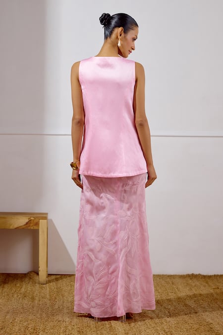 Lavanya Ahuja Unfurl Tie Up Top & Draped Skirt Set 