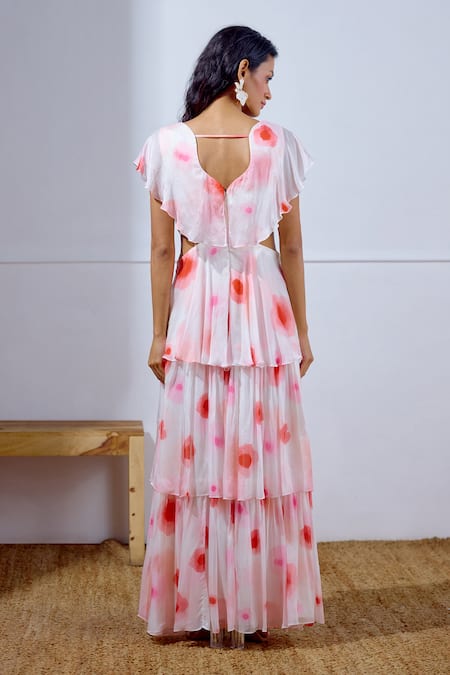 Lavanya Ahuja Flutter Printed Tiered Dress 