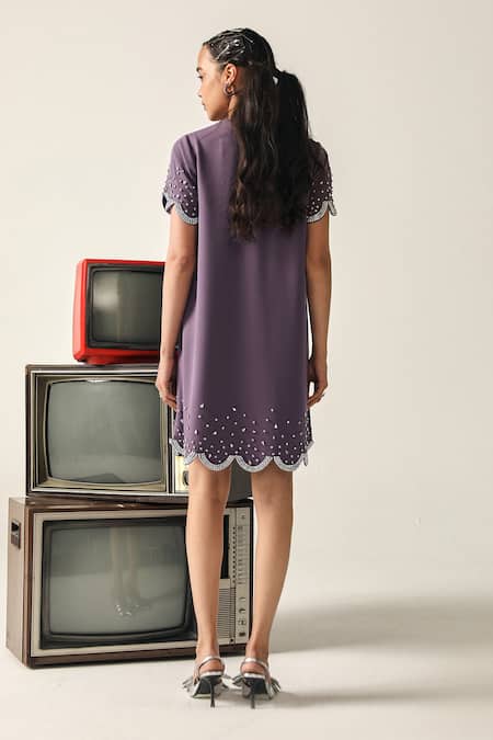 House Of Zeniaa Savanna Rhinestone Embellished Dress 