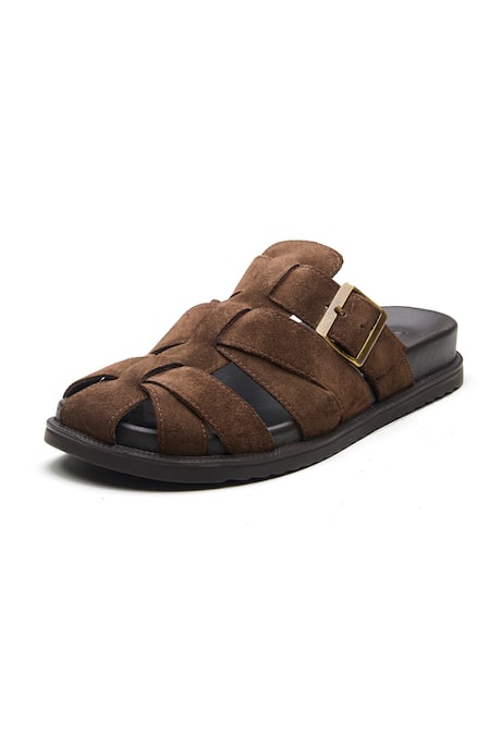 Dang Shoes_Brown Jaipur Leather Sandals _Online_at_Aza_Fashions