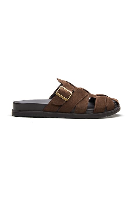 Buy_Dang Shoes_Brown Jaipur Leather Sandals _Online_at_Aza_Fashions
