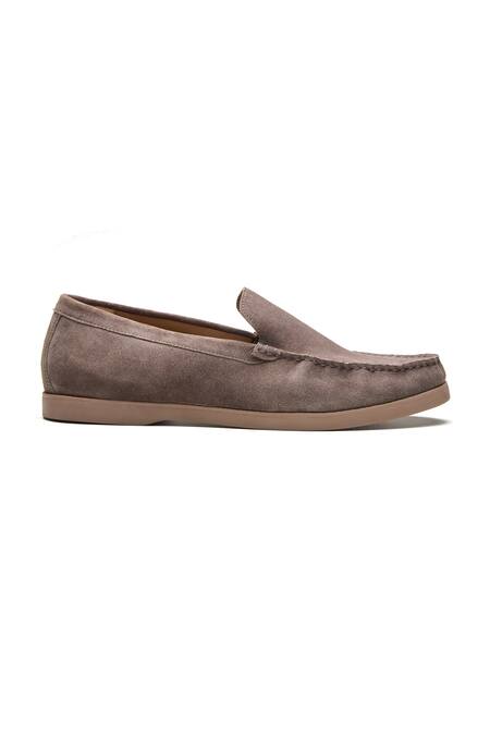 Dang Shoes_Taupe Sunday Suede Loafers _Online_at_Aza_Fashions