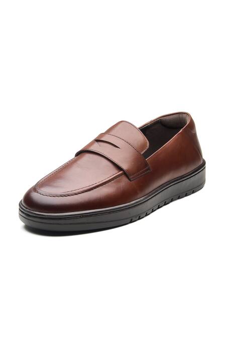 Buy_Dang Shoes_Brown Field Leather Loafers _Online_at_Aza_Fashions