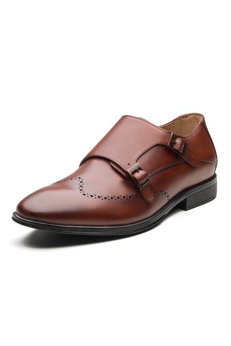 Buy_Dang Shoes_Brown Buckles Bold Leather Shoes _Online_at_Aza_Fashions