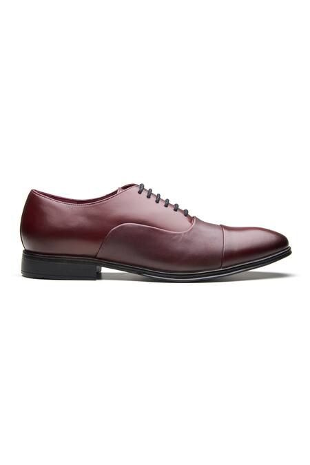 Dang Shoes_Burgundy Powerplay Leather Shoes _Online_at_Aza_Fashions
