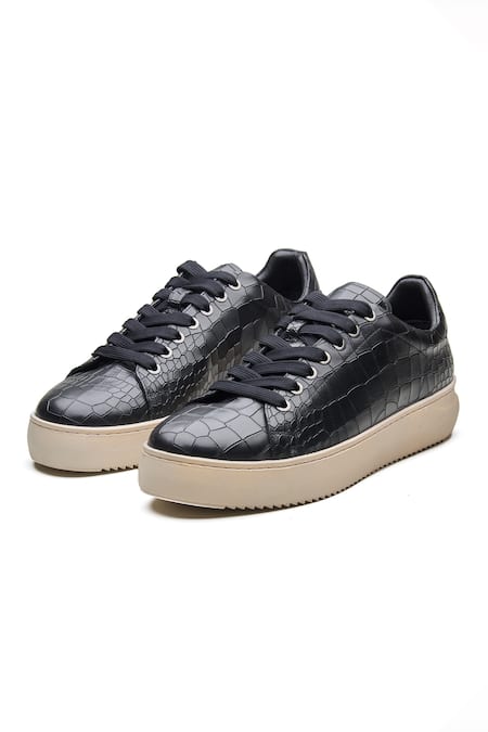 Dang Shoes Black Animal Textured Sneakers 
