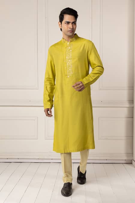 Minikin Green Silk Gota Patti, Embroidery Kurta Set 