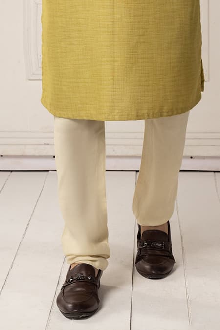 Minikin_Green Silk, Viscose Embroidery Kashmiri Kurta Set _Online_at_Aza_Fashions