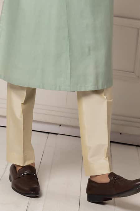 Minikin_Aqua Silk, Viscose, Dupion Embroidery Flower Kurta Set _Online_at_Aza_Fashions