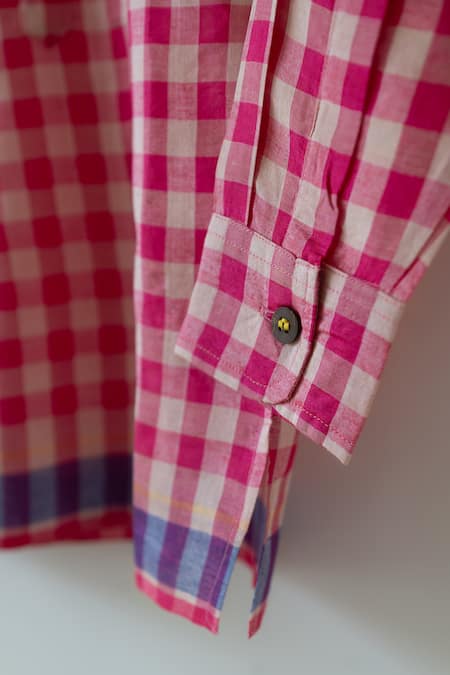 Shop Love The World Today Pink Cotton, Silk Candy Cloud Kurta And Baggy Pant Set Online at Aza Fashions Shop_Love The World Today_Pink Cotton, Silk Candy Cloud Kurta And Baggy Pant Set_Online_at_Aza_Fashions