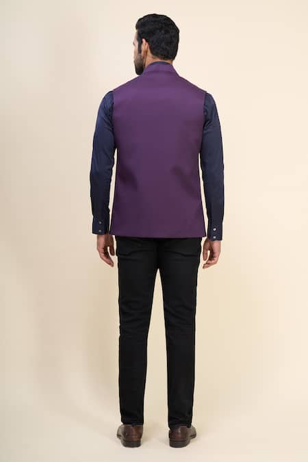 Arihant Rai Sinha Solid Sleeveless Mandarin Nehru Jacket 