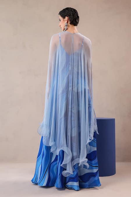 Pallavi Jaipur Sky High Cape & Dress Set 