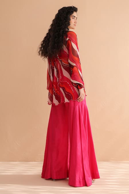 Pallavi Jaipur Bloody Mary Tunic With Sharara 