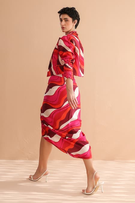 Pallavi Jaipur Jennifer Leher Print Jacket & Skirt Set 