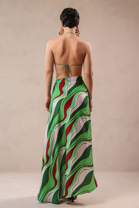 Pallavi Jaipur Santa Monica Green Coverup & Bikini Set 