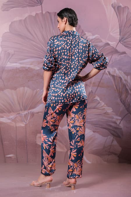 Pallavi Jaipur Prussian Blue Chatterjee Pant Set 