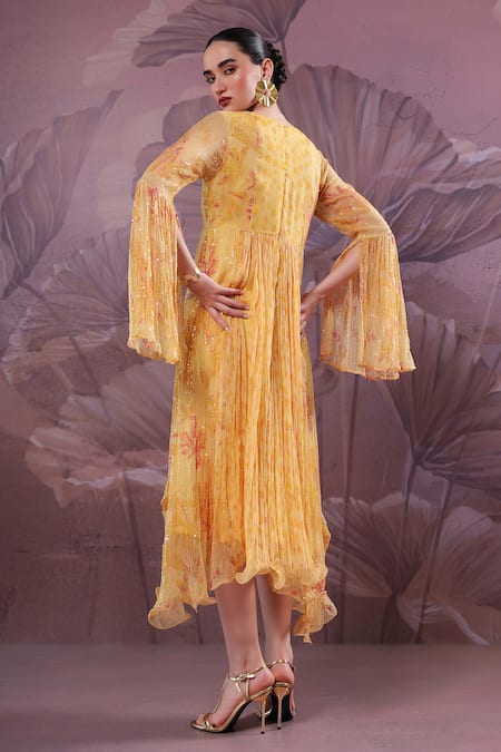 Pallavi Jaipur Butter Yellow Sandesh Dress 