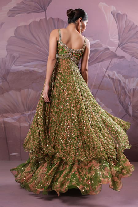 Pallavi Jaipur Calcutta Mehendi Tunic & Skirt Set 