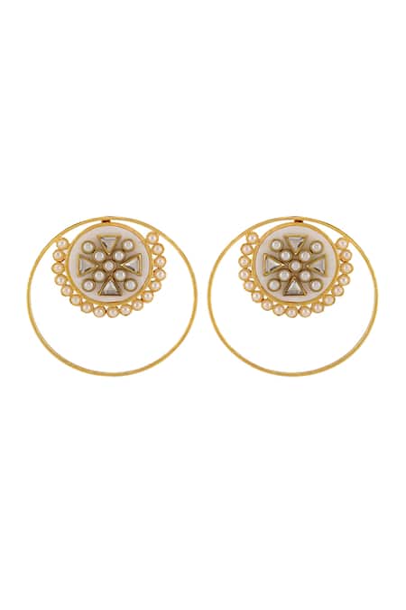 Bblingg_Gold Plated Pearls, Crystals Rubaina Mother Of And Hoops _Online_at_Aza_Fashions