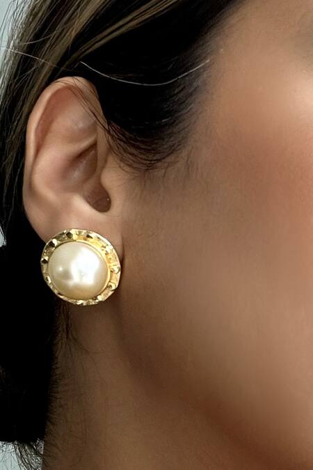 Buy_Bblingg_Gold Plated Pearls Luxe Stud Earrings _Online_at_Aza_Fashions