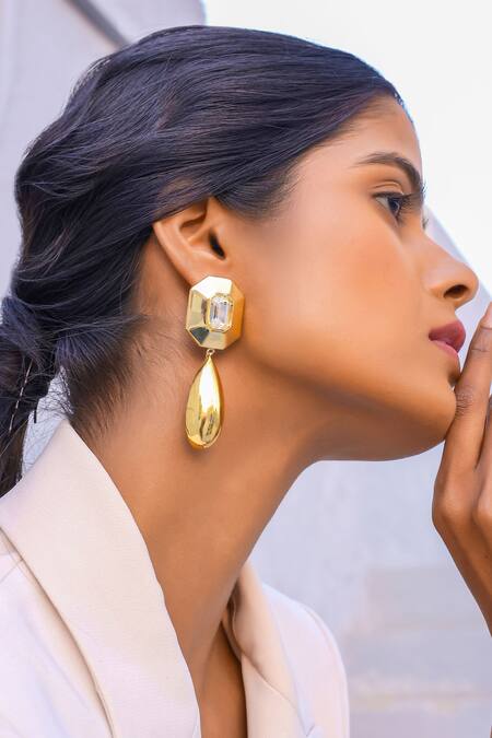 Bblingg_Gold Plated Crystals Tiraa Swarovski And Danglers _Online_at_Aza_Fashions