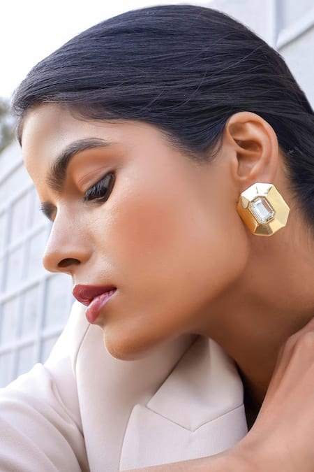 Bblingg Tiraa Crystal Octagonal Crystal Stud Earrings 