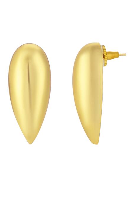 Bblingg_Gold Plated Amore High Gloss Shape Stud Earrings _Online_at_Aza_Fashions