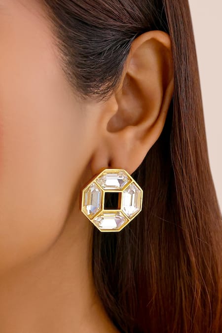 Bblingg Cavana Mini Swarovski Crystal Geometric Stud Earrings 