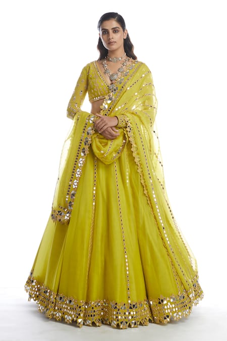 Vvani By Vani Vats Silk Organza Bridal Lehenga Set 