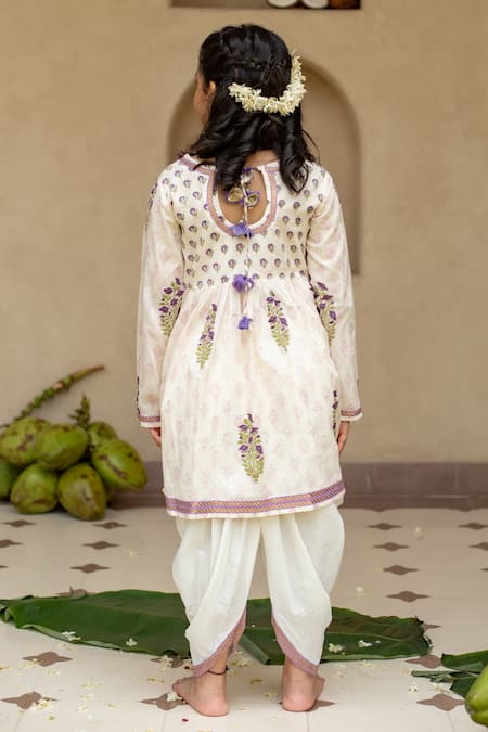 Plumcheeks Printed Kurta & Dhoti Pant Set 