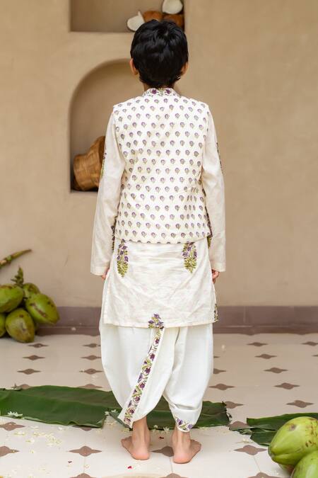 Plumcheeks Jamuni Printed Bundi & Kurta Set 