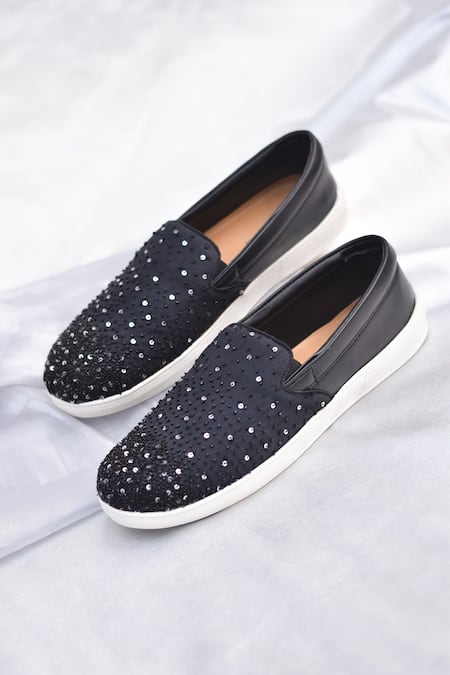 Around Always Black Max Sequin Embroidered Sneakers 