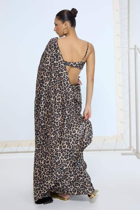 Ekaya Banaras The Cheetah Print Saree With Running Blouse 