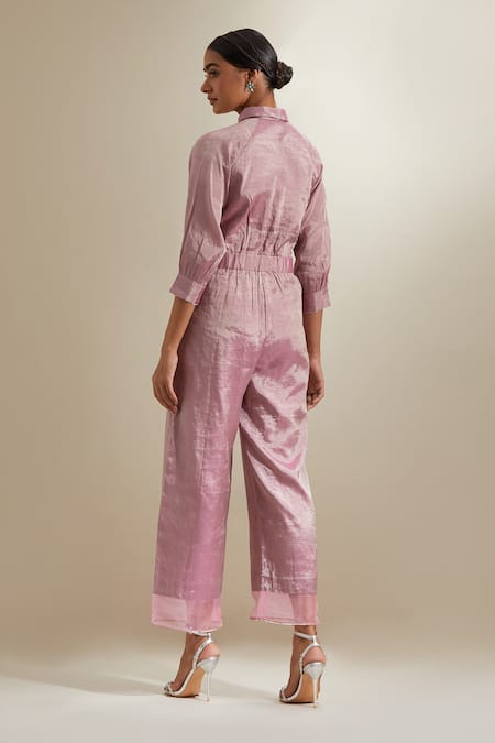 Vinusto Zari Gota Lace Organza Panel Jumpsuit 