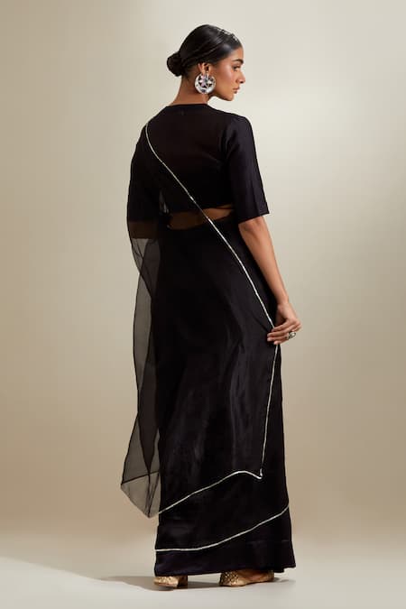 Vinusto Chanderi & Katan Silk Organza Saree With Blouse 