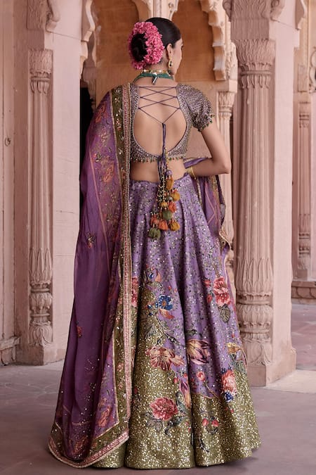 Irrau By Samir Mantri Shahtoot Floral Embroidered Lehenga Set 