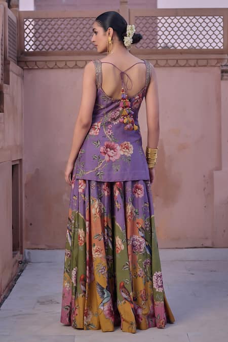 Irrau By Samir Mantri Kumud Printed Kurta Sharara Set 