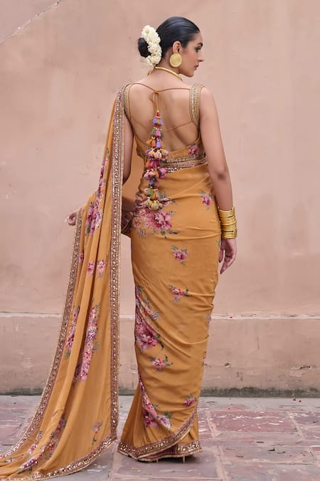 Irrau By Samir Mantri Sarson Printed Saree With Blouse 