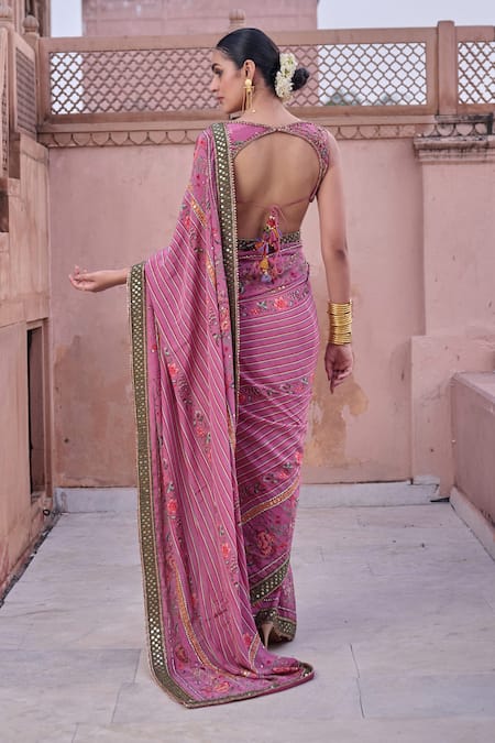 Irrau By Samir Mantri Ketaki Printed Saree With Blouse 