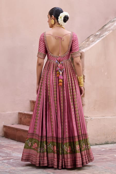 Irrau By Samir Mantri Sevanthi Printed Anarkali With Dupatta 