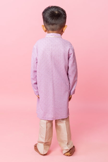 Minikin Lavender Lucknawi Kurta Set 
