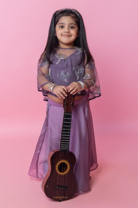 Minikin Organza Skirt With Embroidered Top 