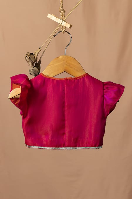 Minikin Lotus Embroidered Top & Lehenga Set 