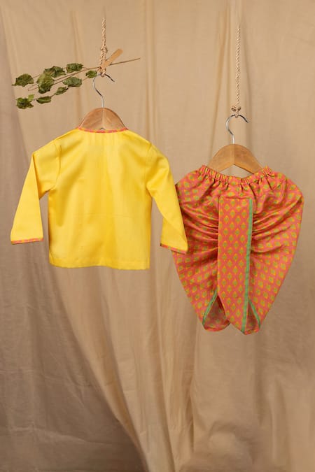 Minikin Lotus Embroidered Angarkha Set 