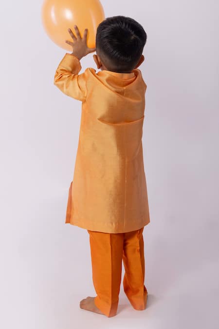 Minikin Orange Lotus Gota Kurta Set 