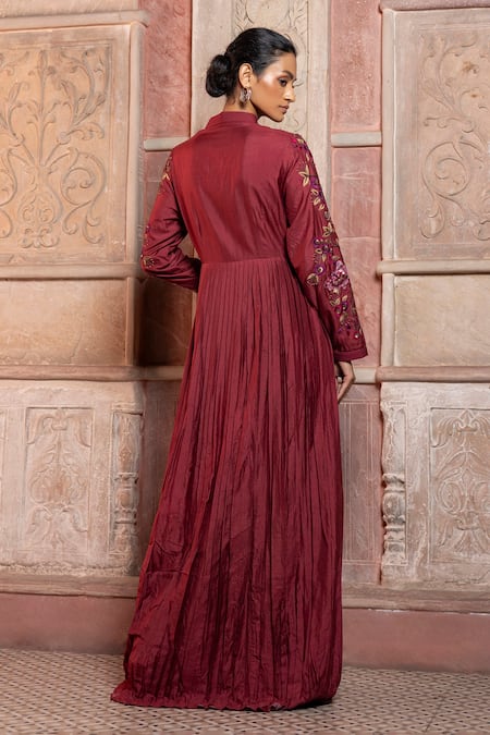 Shruti Sancheti Silk Pleated Maxi Gown 
