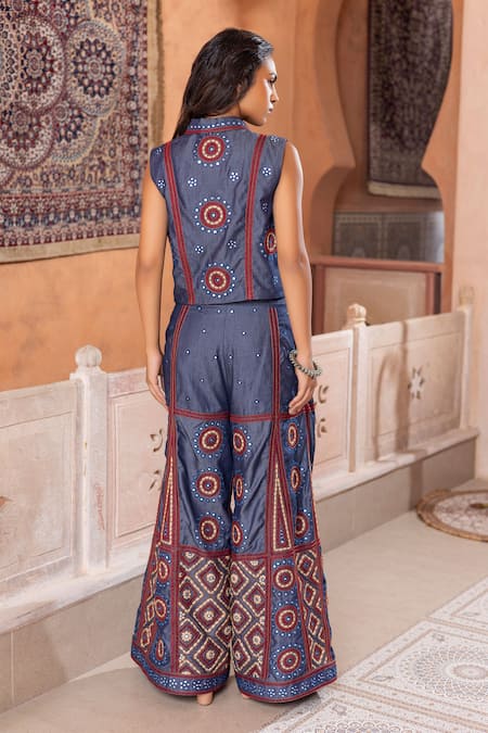 Shruti Sancheti Mirror Embroidered Waistcoat With Pant 