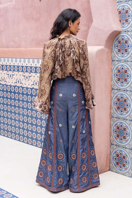 Shruti Sancheti Paisley Printed Ruffle Shirt With Pant 