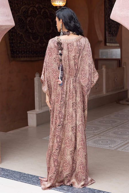 Shruti Sancheti Satin Paisley Print Kaftan 